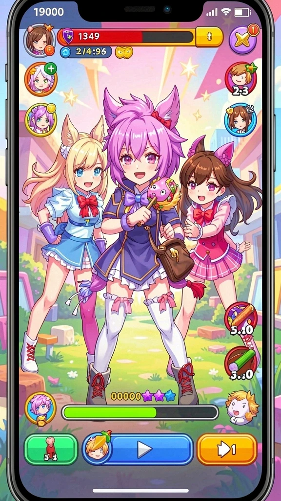 hit9 - Suasana game yang penuh warna dan ceria.